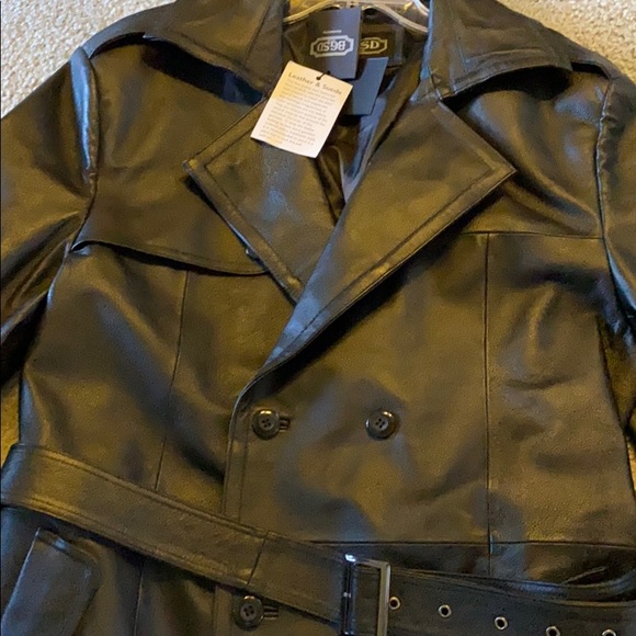 BGSD Mens Xander Classic Leather Long Trench Coat Regular and Big /& Tall and Short Sizes